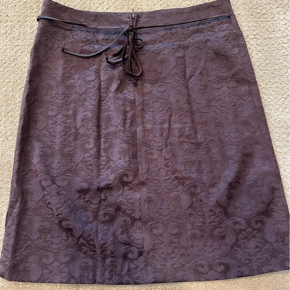 Vintage Style Brown Floral Skirt and Blazer B Darlin Size 7/8 - Picture 4 of 7